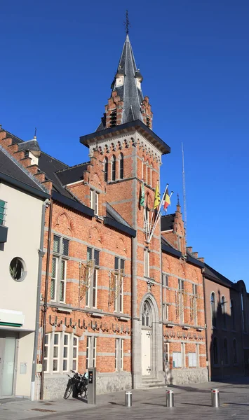 Vista Del Ayuntamiento Del Siglo Xix Lede Flandes Oriental Bélgica —  Fotos de Stock