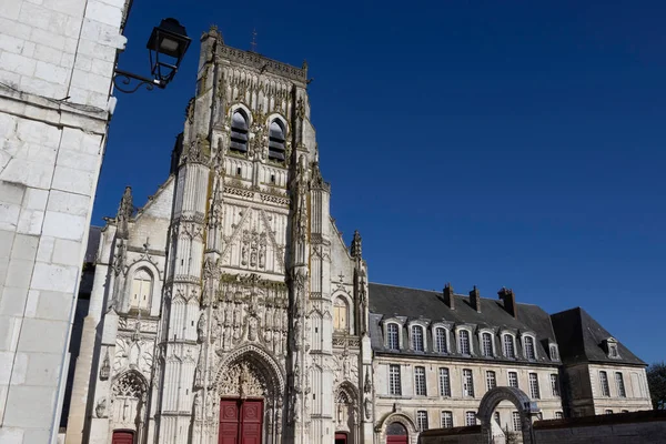 Fachada Oeste Iglesia Abadía Saint Riquier Departamento Somme Hauts France —  Fotos de Stock