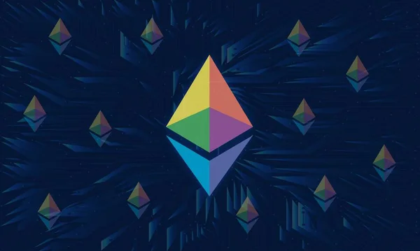 Ethereum Eth Virtuele Valuta Beelden Illustraties — Stockfoto