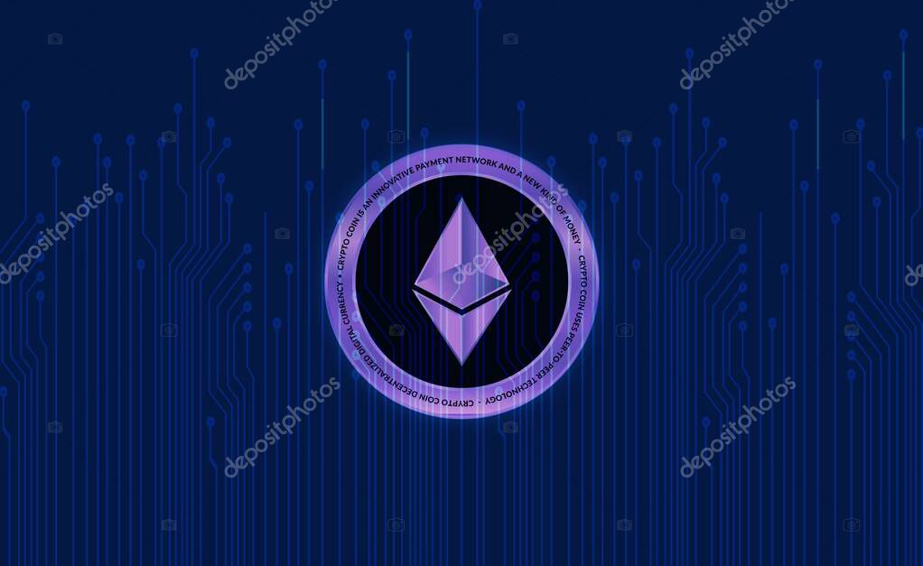 Ethereum-eth virtual currency images. 3d illustrations.