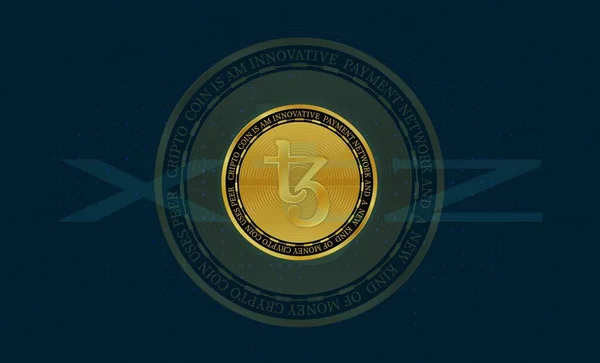Bilder Der Virtuellen Währung Tezos Xtz Illustration — Stockfoto