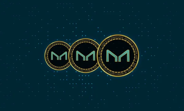 Image Virtual Currency Maker Mkr Coin Digital Background Illustrations — Stock Photo, Image
