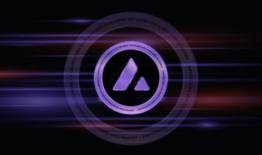 Dijital arkaplanda çığ-avax sanal para birimi görüntüsü. 3d illüstrasyon.