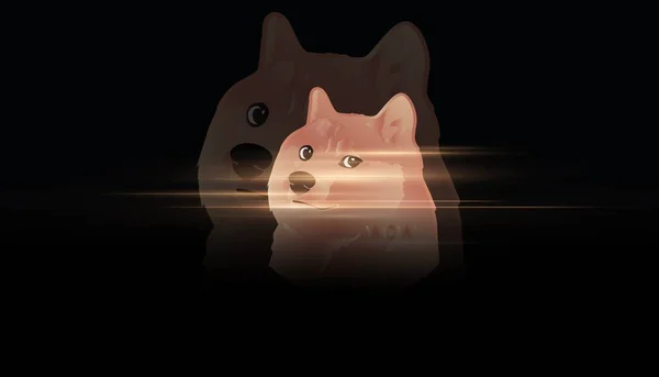 Dogecoin Dog Віртуальне Валютне Зображення Ілюстрації — стокове фото