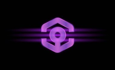 Dijital arkaplanda Ankr sanal para birimi resmi. 3d illüstrasyon