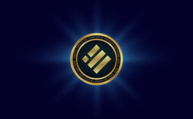 Binance usd-busd sanal para birimi resimleri. 3d illüstrasyon.