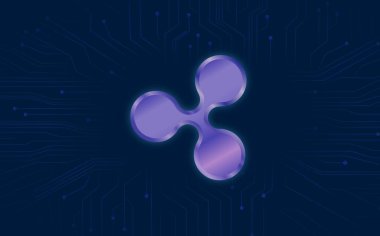  Dalgalanma-Xrp sanal para birimi logosu. 3d illüstrasyon.