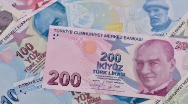 çeşitli banknot resimleri. Türk Lirası fotoğrafları.