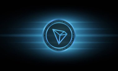 Tron-trx sanal para birimi. 3d illüstrasyon.