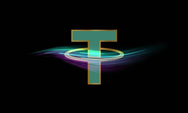 Tether Usdt Logotypen För Virtuella Valutor Illustrationer — Stockfoto