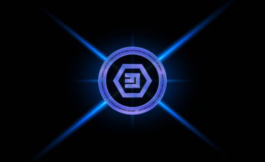 Emercoin-Emc sanal para birimi görüntüleri. 3d illüstrasyon