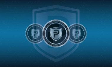 Pivx sanal para birimi resimleri. 3d illüstrasyon.