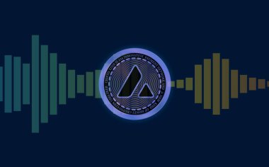 Dijital arkaplanda çığ-avax sanal para birimi görüntüsü. 3d illüstrasyon.