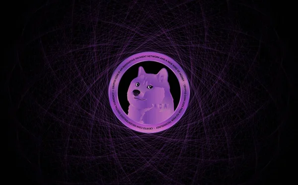 Dogecoin Dog Віртуальне Валютне Зображення Ілюстрації — стокове фото