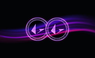  Loopring-lrc sanal para birimi resimleri. 3d illüstrasyon.