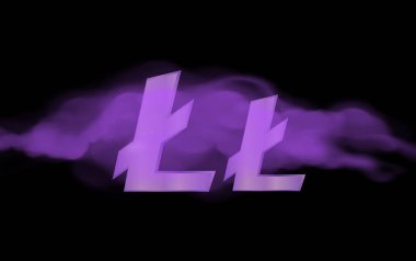  Litoin-ltc sanal para birimi görüşleri. 3d illüstrasyon