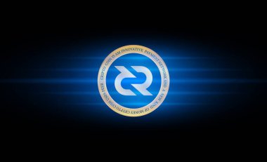 Decred-dcr coin virtual currency images. 3d illustration.