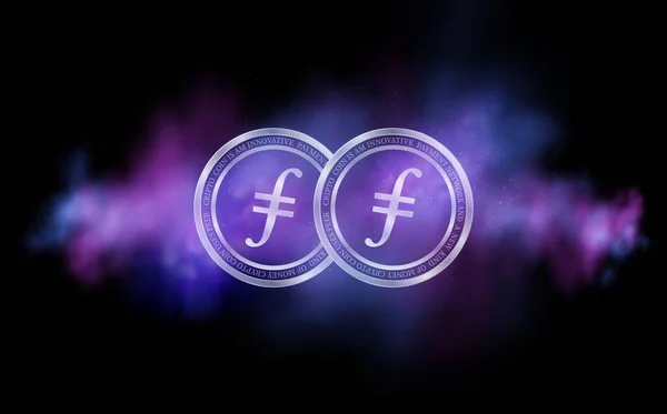 Image Filecoin Fil Virtual Currency Digital Background Illustration — Stock Photo, Image