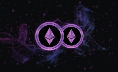 ethereum-eth sanal para birimi resimleri. 3d illüstrasyon.