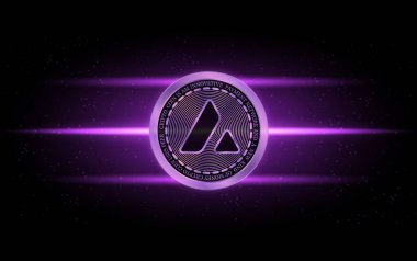 Dijital arkaplanda çığ-avax sanal para birimi görüntüsü. 3d illüstrasyon.