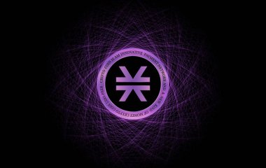 Sanal para birimi logo resimlerini yığar. 3d illüstrasyon.