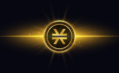 Sanal para birimi logo resimlerini yığar. 3d illüstrasyon.