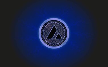 Dijital arkaplanda çığ-avax sanal para birimi görüntüsü. 3d illüstrasyon.