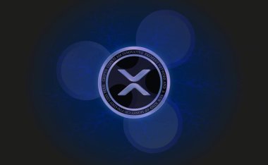 Dalgalanma-Xrp sanal para birimi logosu. 3d illüstrasyon.