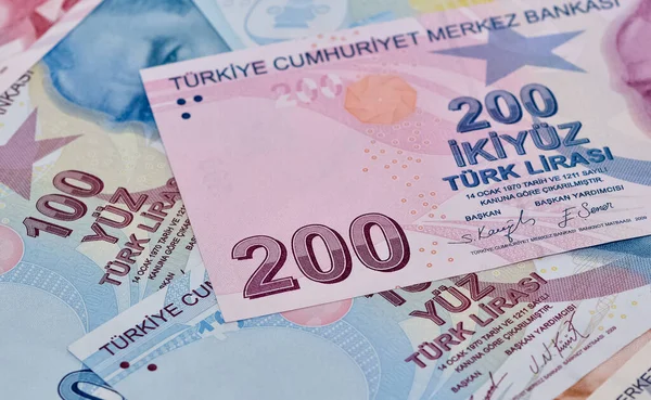 Різні Банкноти Країни Турецька Ліра Фотографії — стокове фото