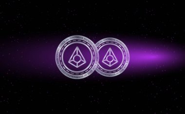 augur-rep virtual currency images. 3d illustration.