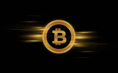 Dijital arkaplandaki bitcoin-btc logosunun görüntüleri. 3d illüstrasyon.