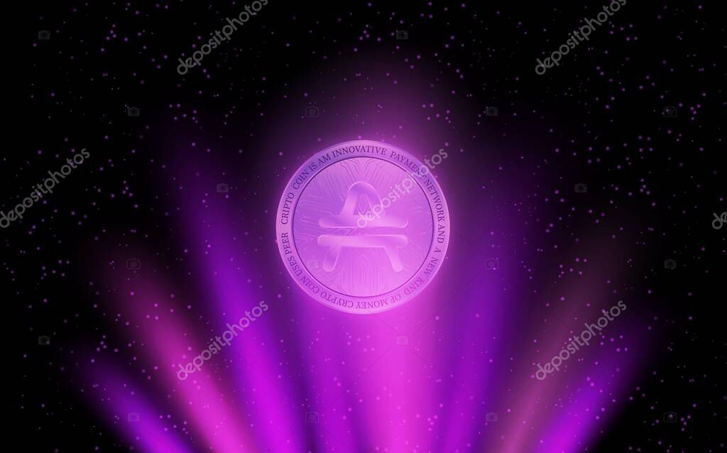 Amp virtual currency image. 3d illustrations.