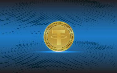 Sanal para birimi logosunu bağla. 3d illüstrasyon.