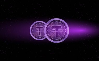 Sanal para birimi logosunu bağla. 3d illüstrasyon.