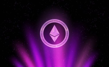  ethereum-eth sanal para birimi resimleri. 3d illüstrasyon.