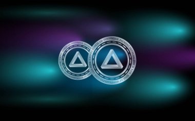 Arpa madeni para biriminin dijital bir arka plandaki görüntüsü. 3d illüstrasyon.