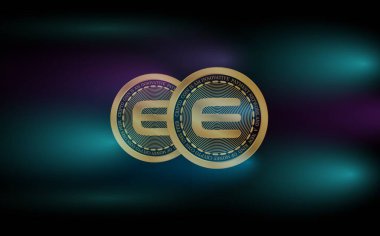 enjin-enj sanal para biriminin dijital arkaplan resmi. 3d illüstrasyon.