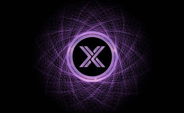 Değişmez x-imx sanal para birimi resimleri. 3d illüstrasyon.