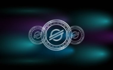  Yıldız-xlm sanal para birimidir. 3d illüstrasyon.