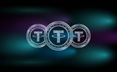 Sanal para birimi logosunu bağla. 3d illüstrasyon.