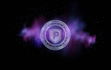 Pivx sanal para birimi resimleri. 3d illüstrasyon.