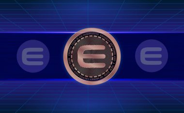 enjin-enj sanal para biriminin dijital arkaplan resmi. 3d illüstrasyon.