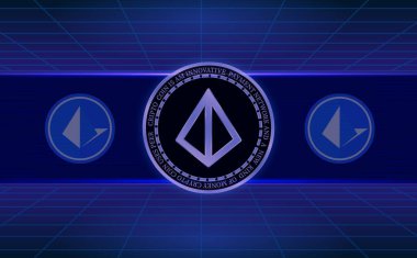  Loopring-lrc sanal para birimi resimleri. 3d illüstrasyon.