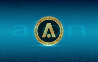 aion sanal para birimi görünümleri. 3d illüstrasyon