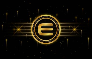 enjin-enj sanal para biriminin dijital arkaplan resmi. 3d illüstrasyon.