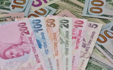 Çeşitli ülke banknotlarının görüntüleri. Türk Lirası fotoğrafları.