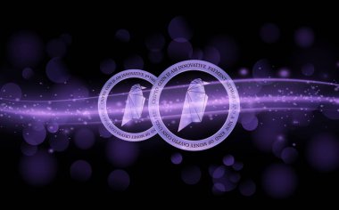 Kuzgun parası sanal para birimi görüntüsü. 3d illüstrasyon