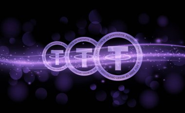 Sanal para birimi logosunu bağla. 3d illüstrasyon.