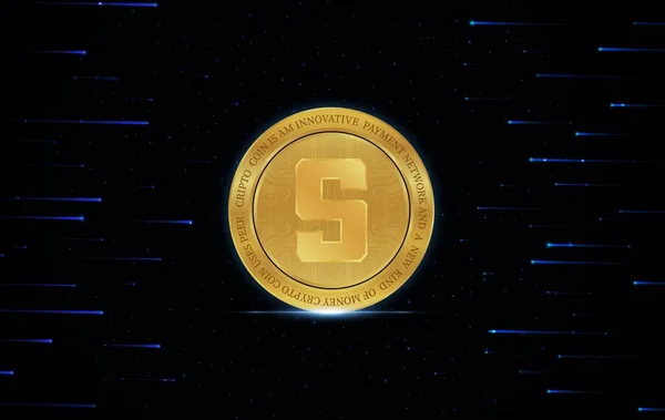 sandbox-sand virtual currency logo on abstract background. 3d illustrations.
