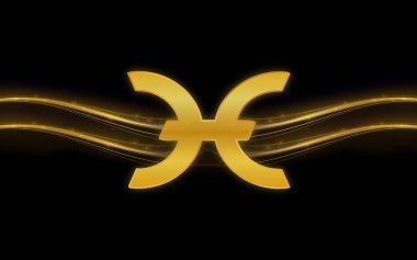 Sanal para biriminin dijital bir arka plandaki görüntüsü. 3d illüstrasyon.